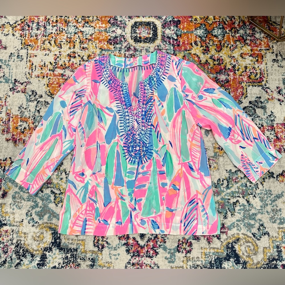 Lilly Pulitzer Silk Top Sailboats